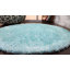 TAPIS DE SALLE DE BAIN EN POLYESTER ÉCOLOGIQUE ET ACCOUDÉ À LA MAIN Accomac - Rond | Turquoise / blanc | Conception solide | Tapis de salon, chambre à coucher