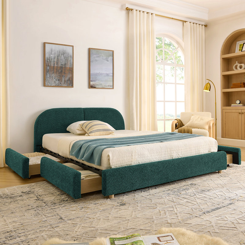 Base de lit tapissier grand, Vert