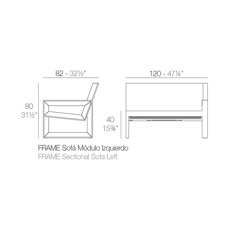 Frame - Sectional Sofa Left - Basic, Steel