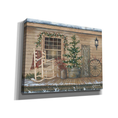 «Winter Country Porch» par Pam Britton, art mural sur toile