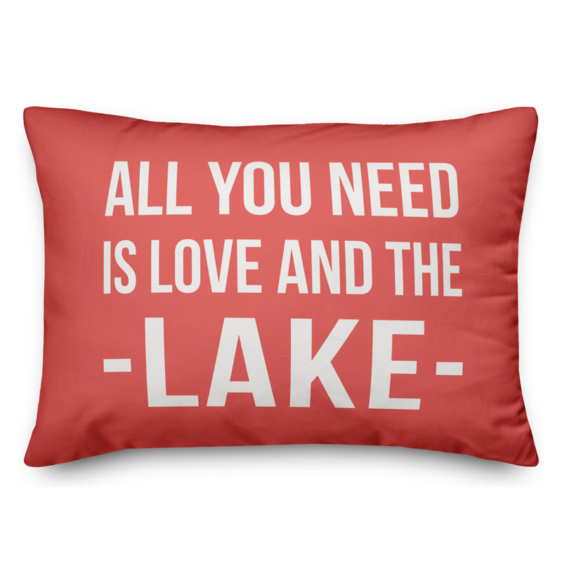 Textual Outdoor Throw Pillow, Coral