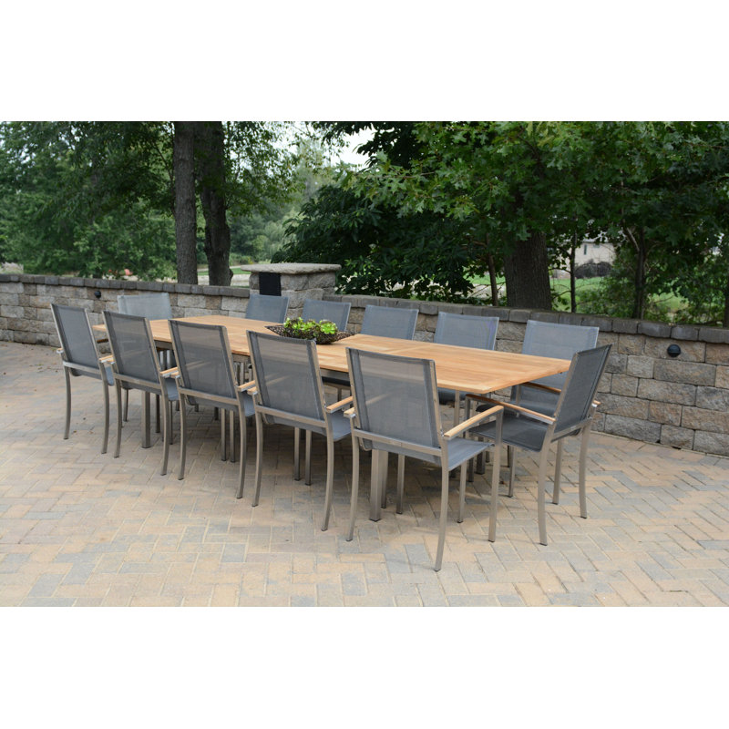 Avanti Teak Stainless Steel Outdoor Extension Table 81"-121"