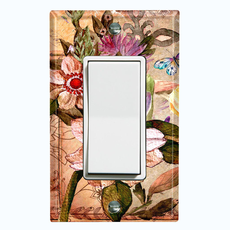 Patterned 1 - Gang Toggle Light Switch Standard Wall Plate