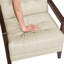 Fauteuil inclinable en cuir beige, bois délavé et massif avec fauteuil en noyer, base en contreplaqué