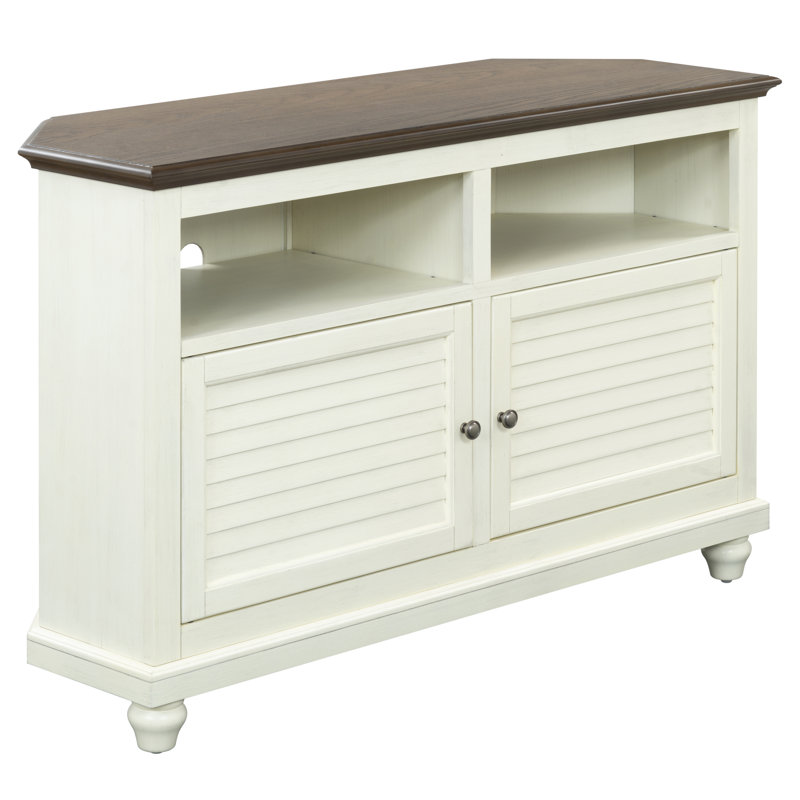 Meuble télé de coin 50 po Willoe, Blanc, H 32,5 po x L 50 po x l 18 po