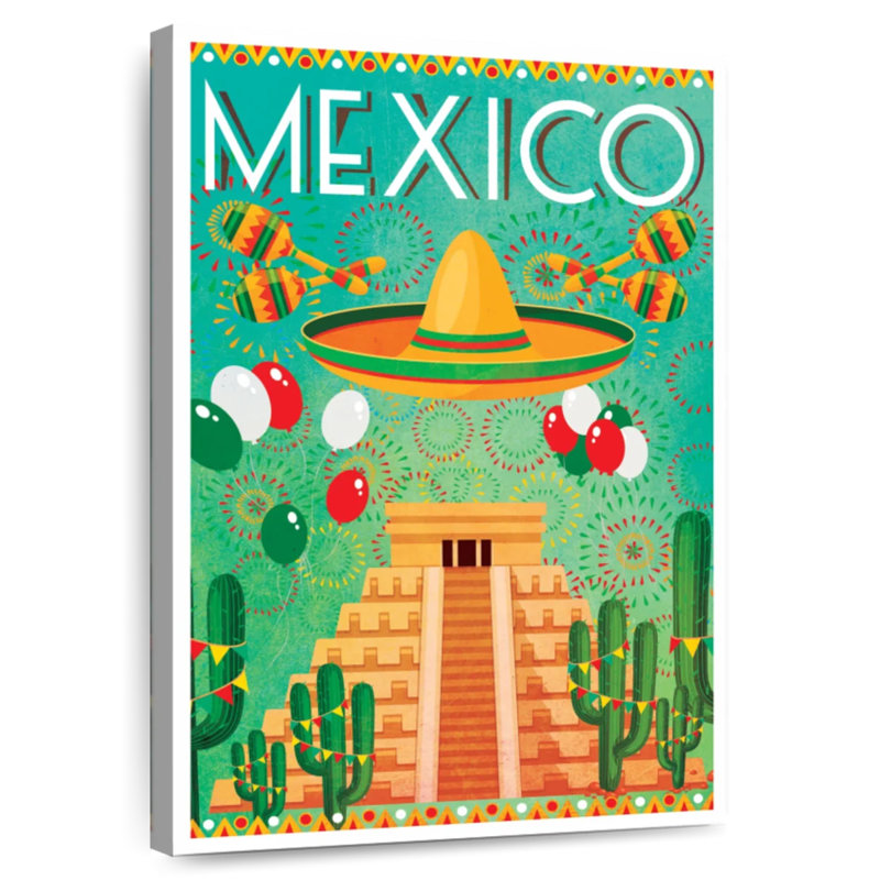 Affiche rétro Mexique, Mexique, H 36 po x l 24 po