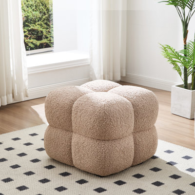 Robertas 20.9" Modern Upholstered Tufted Square Ottoman Footstool Accent Stool