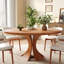 Table de salle à manger Mid-Century ronde en bois massif pour 2 à 6 personnes-1900472377