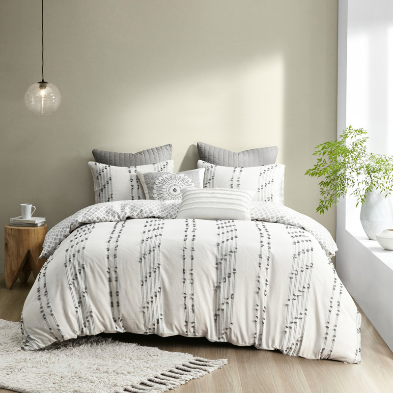 Housse de couette pour lit très grand / très grand en coton 3 pièces