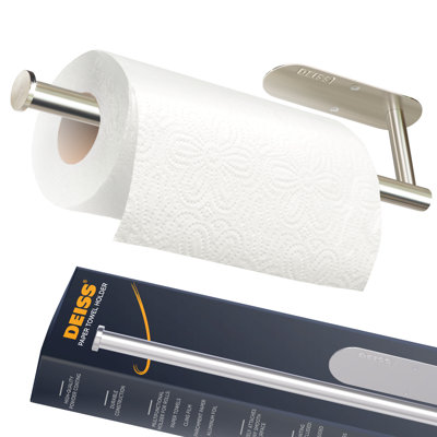 Deiss Pro Paper Towel Holder For Kitchen - Rust-resistant Stainless Steel, Space-saving Paper Towel