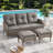 Keywest Patio Outdoor PE Wicker Sofa Sectional With Ottoman With Cushions-966922790