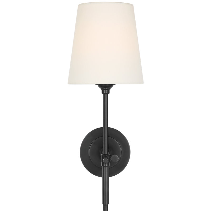 Bryant 15" Cordless Sconce with Linen Shade, Bronze