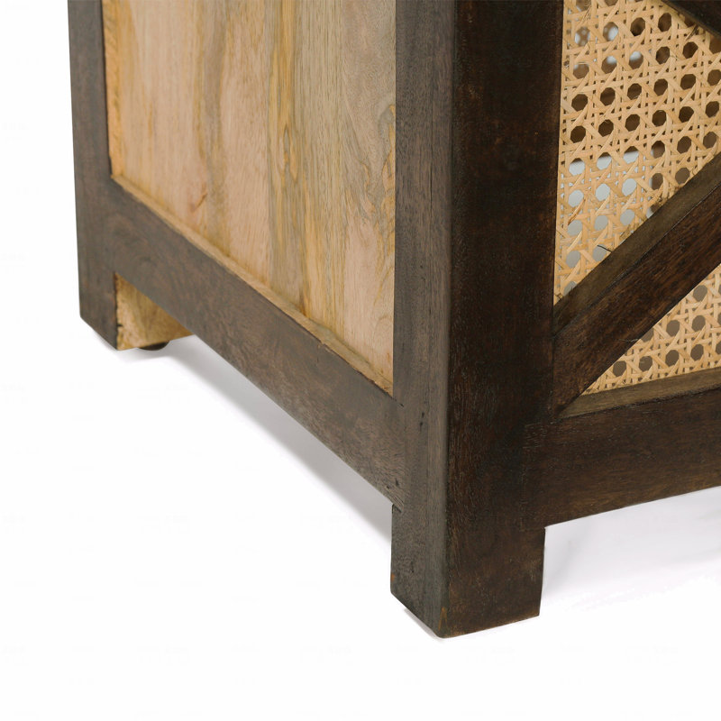 Tabouret en bois et rotin 16 po Mango