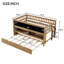 Lit mezzanine bas en bois avec tablettes de rangement-90616664