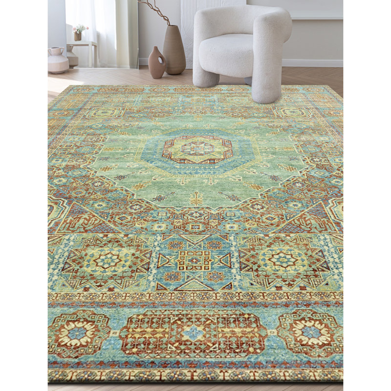 Handmade Wool Area Rug, Rectangle 9' x 12'