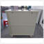 Buffet, armoire de salle de bain autoportante avec portes en verre trempé, console de cuisine rétro moderne, armoire de rangement décorative à 2 portes, couleur crème