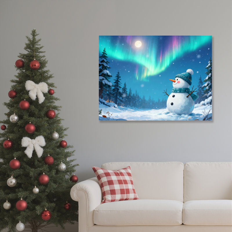 «Snowman Winter», art mural sur toile, H 24 po x l 36 po