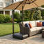 Base de parasol en porte-à-faux robuste de 165 lb résistante à la rouille avec roulettes lisses et base transversale stable pour un support de parasol de patio extérieur