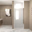 Porte de douche pivotante, cadre en aluminium nickel brossé, demi-cadre-120568650