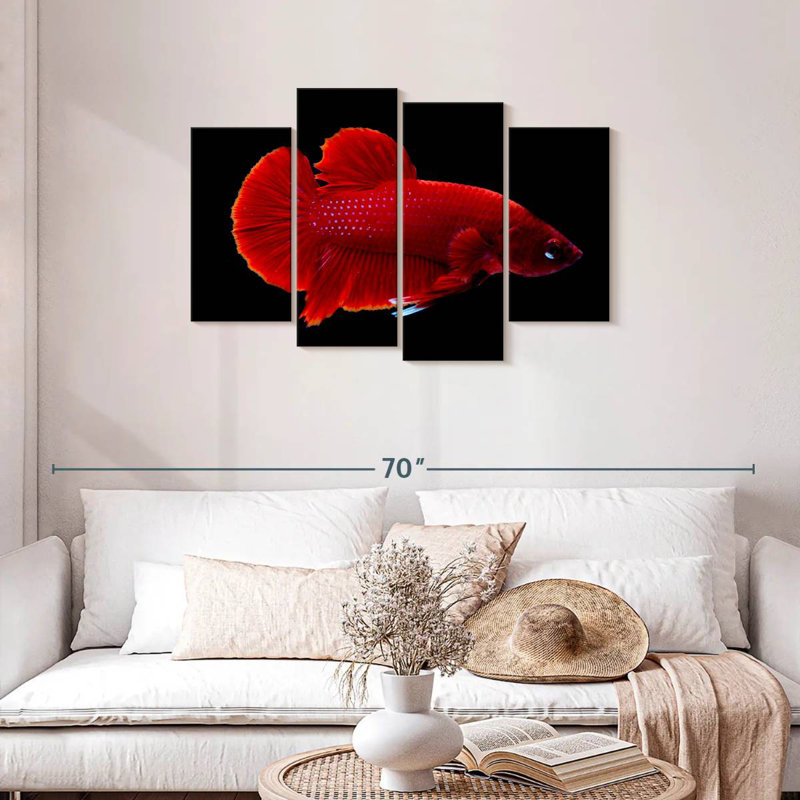 Brampt Vibrant Red Betta, 27" H x 43" W
