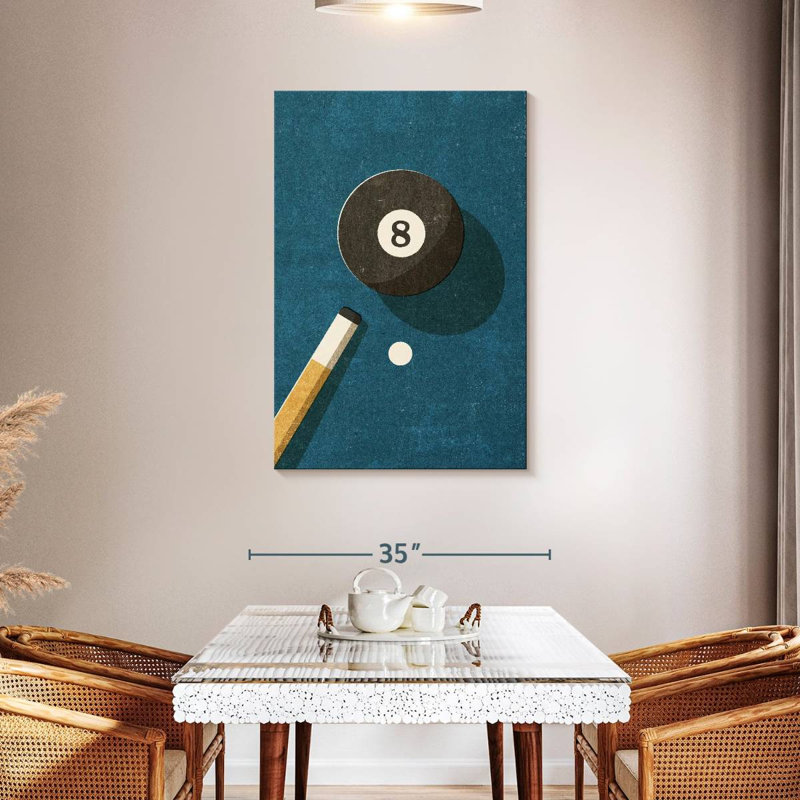 Senne Billiards Ball 8, 45" H x 30" W