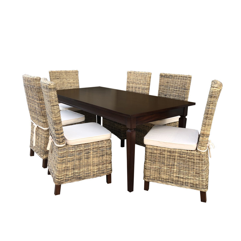 Bryshawn 6 - Person Mahogany Solid Wood Solid Wood Top Four Leg Dining Set