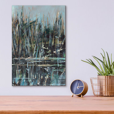  «Abstract Watergrass 1» par Ethan Harper, art mural en verre acrylique, 12 po x 16 po