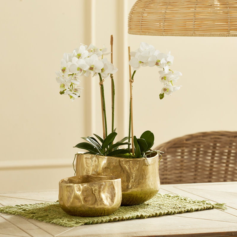 Amelia Metal Planter, Silver