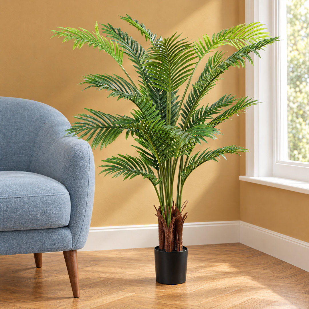 Leaf Areca Palm Artificial Tree - 110cm Green Plastic - Realistic Home Decor - Image 2