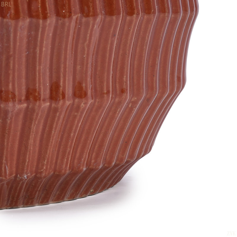 4 Pieces Ceramic Flowerpot, Modern Planter For Patio, Garden Or Windowsills, Coral