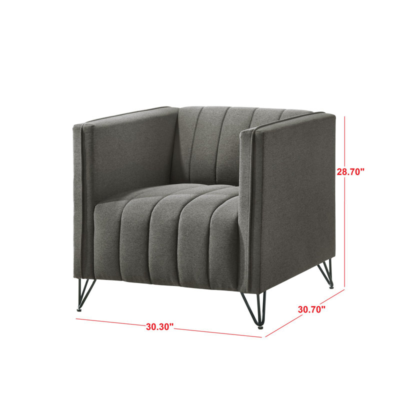 Fauteuil Chylee, Lin gris