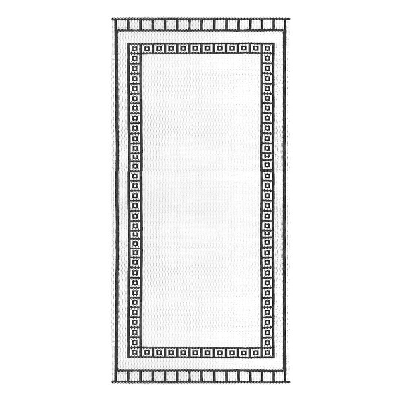 Tapis de couloir extérieur 6 pi, noir et blanc