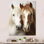 «Blaike White and Brown Horse Dynamic Duo V», reproduction sur toile