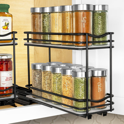 Rangement à épices pour armoires de cuisine intérieur Lynk ProfessionnelAL® - 4 1/4 po, noir