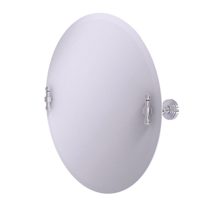 Miroir décoratif rond 22 po Retro Wave, Chrome poli