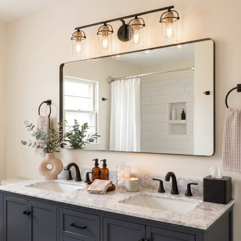 Emerson 4-Light Matte Black Vanity Light