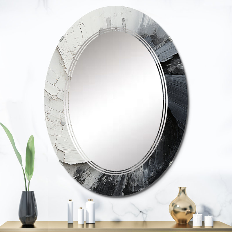 Campesina - Miroir mural moderne ovale, 36 po x 24 po