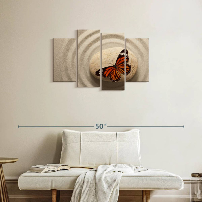 Zen Orange Butterfly, 22" H x 36" W