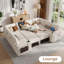 Grand canapé-lit modulaire 8 places avec rangement Lovescat, canapé-lit modulaire avec port USB et porte-gobelet, canapé convertible en forme de U de 108 po pour grand salon-533983759