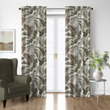 Frondosa  Copper Cotton Rod Pocket Drapery Panel Set of 2