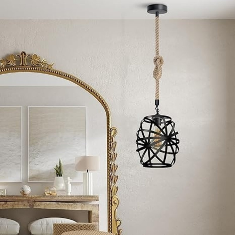 Deleesa 2 - Light Caged Pendant, Black, No