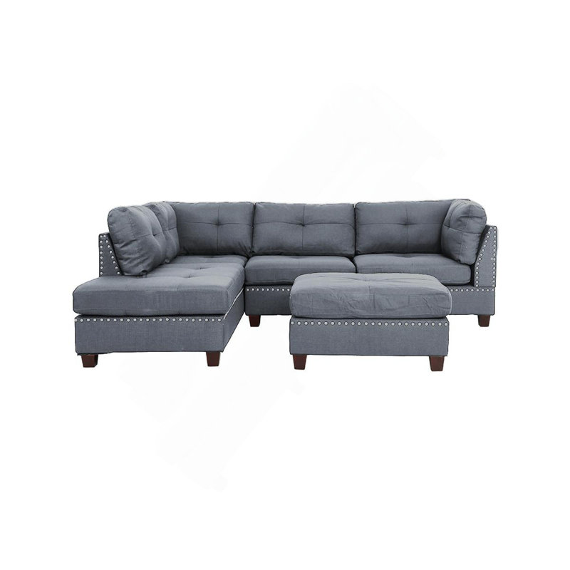3 pièces Canapé modulaire gris et gris