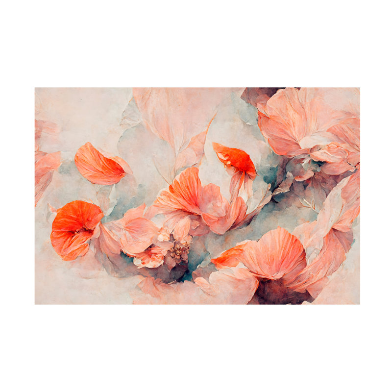 «Gawaine Wild Coral Flowers» par X1 Brand - impression sur toile tendue, H 12 po x l 19 po x P 2 po