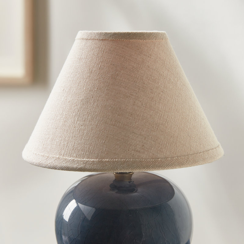 Oscar Standard Table Lamp, Blue, 8" H x 6.5" W x 6.5" D, Cream