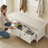 Rustic Shoe Storage Bench With Cushioned Seat - 3 Drawers & Hidden Storage For Home Organization-868988265