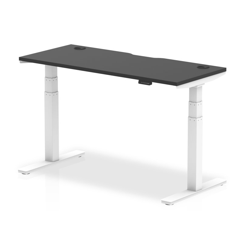 Adjustable Metal Base Standing Desk, White, 73cm H x 140cm W x 60cm D