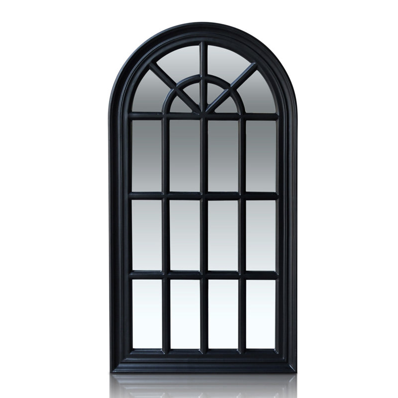 Savile Solid Wood Free Form Wall Mirror, Black