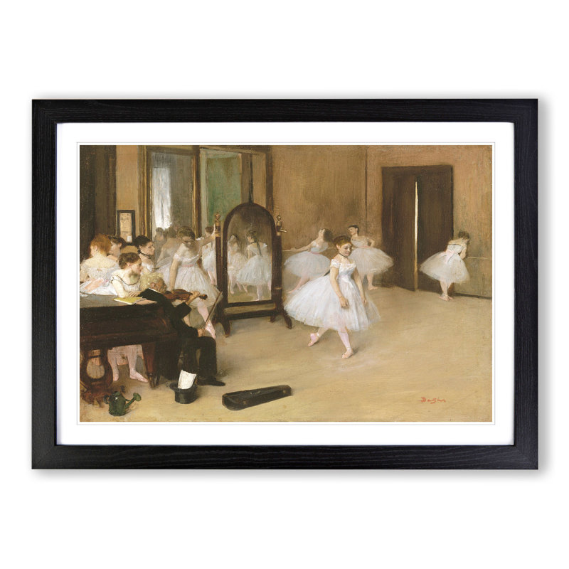 The Ballet Dancing Class by Edgar Degas - Picture Frame Painting, Black, 48cm H x 65cm W x 2cm D