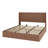 King Size Bed Frame In Walnut Color, Made Of Composite And Iron, Easy Assembly, Ample Storage Under Pine With Natural Wood Texture, Large Grooved Undulating Lift Storage, Stainless Steel Connection