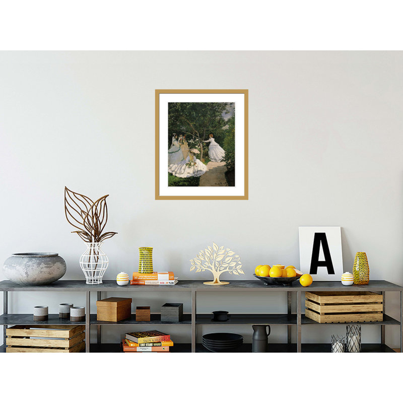 «Women in the garden» par Claude Monet, impression giclée sur cadre, H 27,86 po x l 23,5 po